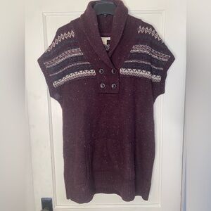 Ruff Hewn Women's Large Wool Blend Long Grandma Sweater Vest Collared Buttons